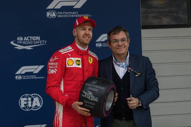 Sebastian Vettel Scuderia Ferrari gets the Pole Position Award Grand Prix of China 2018 Race Motorsport Formula 1 14 04 2018 Shanghai Copyright: xIllman Eibner-Pressefotox EP_ANS