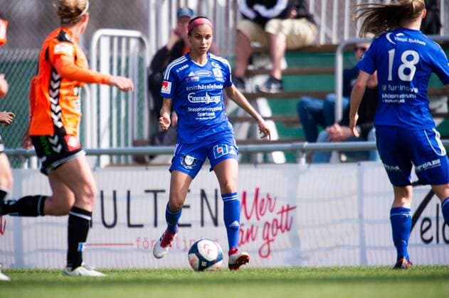 180414 Vittsjös Genessee Daughetee during the football match in Damallsvenskan between Vittsjö and Kristianstad April 14, 2018 Kristianstad  Copyright: AvdoxBilkanovic BB180414AB052