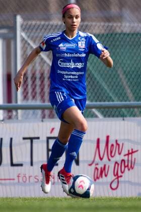 180414 Vittsjös Genessee Daughetee during the football match in Damallsvenskan between Vittsjö and Kristianstad April 14, 2018 Kristianstad  Copyright: AvdoxBilkanovic BB180414AB085