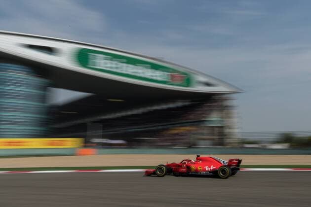 Sebastian Vettel Scuderia Ferrari with his car on the track Grand Prix of China 2018 race Motorsport Formula 1 15 04 2018 Shanghai Copyright: xIllman Eibner-Pressefotox EP_ANS