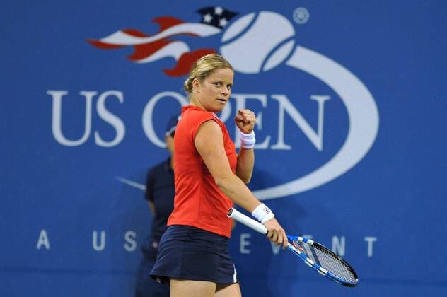 - NEW YORK, USA : Belgian tennis player Kim Clijsters in action during the US Open final match against Caroline Wozniacki of Denmark, at the US Open Grand Slam Tennis tournament, at Flushing Meadows, in New York, Sunday 13 September 2009. Clijsters won 7-5, 6-3, just one month after her coming back to competition, after two years break during wich she became a mother. PHILIPPExBUISSIN  x15362602x