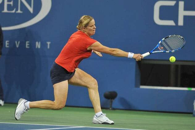 - NEW YORK, USA : Belgian tennis player Kim Clijsters in action during the US Open final match against Caroline Wozniacki of Denmark, at the US Open Grand Slam Tennis tournament, at Flushing Meadows, in New York, Sunday 13 September 2009. Clijsters won 7-5, 6-3, just one month after her coming back to competition, after two years break during wich she became a mother. PHILIPPExBUISSIN  x15362660x