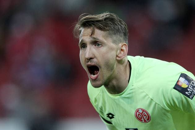 Soccer 1 Bundesliga 1 FSV Mainz 05 SC Freiburg 30 Round on 16 04 2018 in Opel Arena Mainz xmdx Rene ADLER 1 goal Mainz 05 1 FSV Mainz 05 SC Freiburg