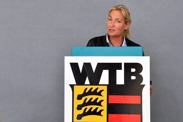 Ceremonies Wuerttembergischer Tennisbund for the renovation of the Bundesstuetzpunk 16.04.2018 Ceremony Wuerttembergischer Tennisbund WTB for the renovation and redevelopment Barbara Rittner Chef Trainer of the German Tennis Federation DTB PHOTO TOM BLOCH xtbx
