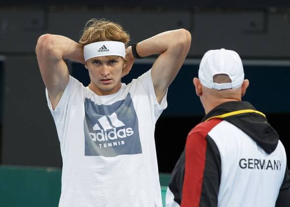 ALEXANDER ZVEREV GER and father Alexander Davis Cup Australia vs Germany Pat Rafter Arena Brisbane Copyright: xJuergenxHasenkopfx