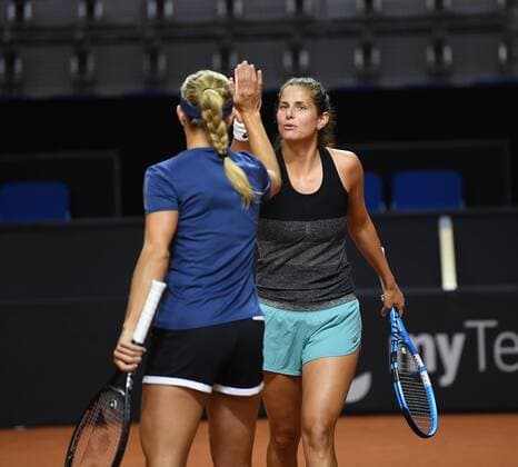 German Fedcup Team Julia Goerges and Angelique Kerber