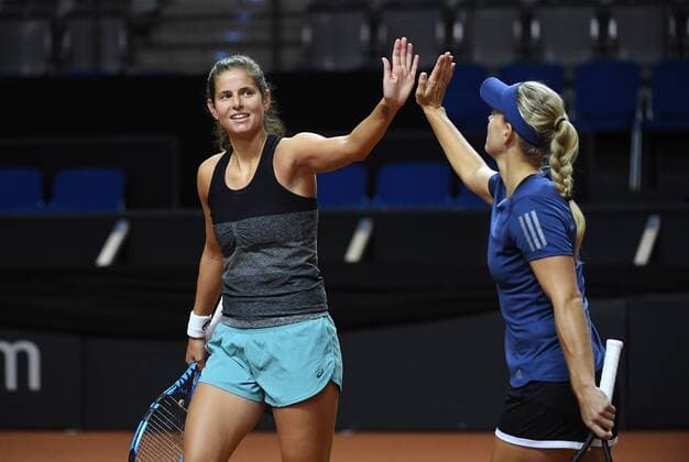 German Fedcup Team Julia Goerges and Angelique Kerber