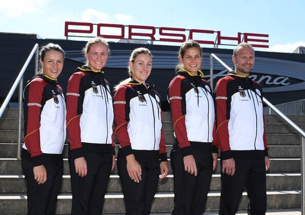 Tatjana Maria Anna Lena Groenefeld Angelique Kerber Julia Goerges and team captain Jens Gerlach