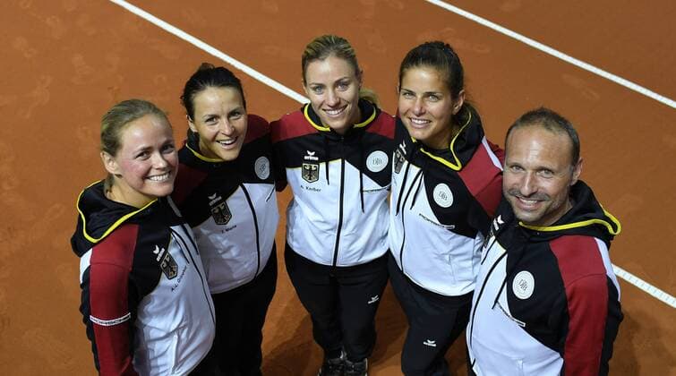 Team Anna Lena Groenefeld Tatjana Maria Angelique Kerber Julia Goerges and Team Captain Jens Gerlach