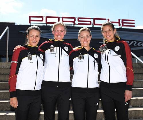 Tatjana Maria Anna Lena Groenefeld Angelique Kerber Julia Goerges and team captain Jens Gerlach