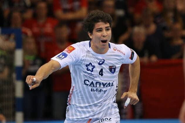 SG Flensburg Handewitt Montpellier HB EHF Champions League Flensburg 18 04 18 Flensburg 18 04 18 Sport Handball VELUX EHF Champions League Season 2017 2018 Quarterfinal SG Flensburg Handewitt Montpellier HB Jubel Torjubel at Diego Simonet Montpellier HB 04 xmmkx