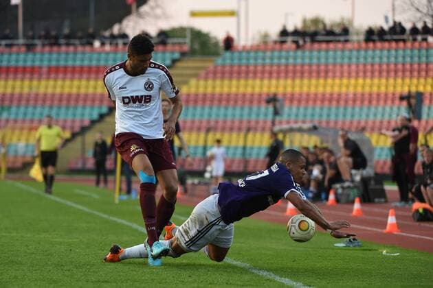 Football Mens Season 2017 18 Semifinals in the Berlin Pilsner Cup BFC Dynamo Tennis Borussia Berlin David Malembana No. 5 BFC Dynamo Thiago Rockenbach No. 27 Tennis Borussia Berlin 18 04 18 Copyright: xMichaelxHundtx xMatthiasxKochx