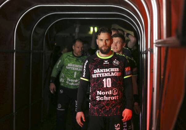 Photo Thomas Mogensen in the Flensburg players tunnel Handball men on 18 04 2018 Champions League SG Flensburg Montpellier