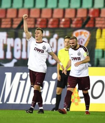 Soccer Mens Season 2017 2018 Semifinals in the Berlin Pilsner Cup BFC Dynamo Tennis Borussia by Matthias Steinborn BFC Dynamo Bilal Cubukcu BFC Dynamo cheering for goal to 2 0 18 04 2018 Copyright: xMatthiasxKochx
