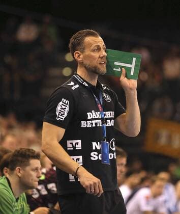 Photo Coach Maik Machulla Flensburg Handball Men at 18 04 2018 Champions League SG Flensburg Montpellier