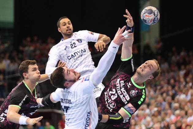 SG Flensburg Handewitt Montpellier HB EHF Champions League Flensburg 18 04 18 Flensburg 18 04 18 Handball VELUX EHF Champions League Season 2017 2018 Quarterfinals SG Flensburg Handewitt Montpellier HB Ludovic Fabregas Montpellier HB 27 Henrik Toft Hansen SG Flensburg Handewitt 23 Melvyn Richardson Montpellier HB 22 xmmkx