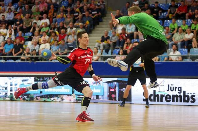 BAU 19 04 2018 Bietigheim Handball SG BBM Bietigheim vs HSG Constance v Martin Marcec BBM Maximilian Wolf Konstanz