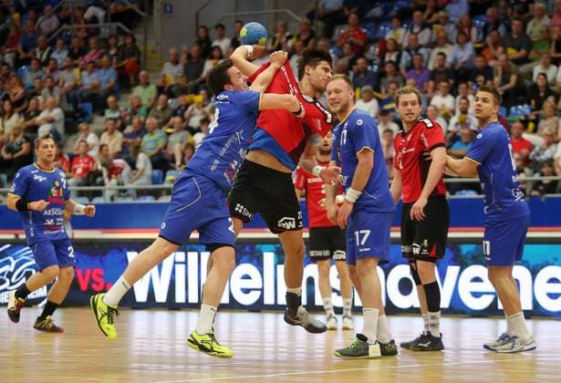 BAU 19 04 2018 Bietigheim Handball SG BBM Bietigheim vs HSG Constance v Tim Jud Konstanz Paco Barthe BBM