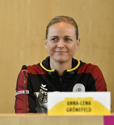 Draw of games and PK Press Conference Anna Lena Grönefeld GER Tennis Women Team Germany Germany Fed Cup Fed Cup 2018 Semi Final Germany GER vs Czech Republic CZE Porsche Arena Stuttgart 21 22 04 2018 Fed Cup Semi Final GER CZE Porsche Arena Stuttgart 2018