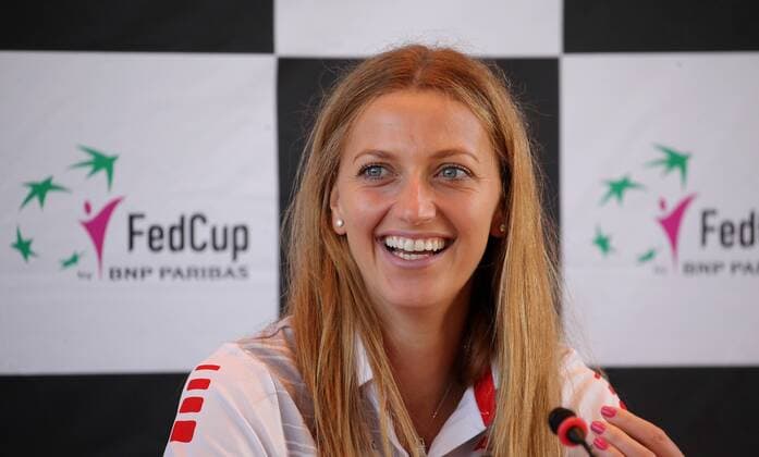 BAU 20 04 2018 Stuttgart Tennis Fed Cup PK Draw GER vs CZE Petra Kvitova CZE