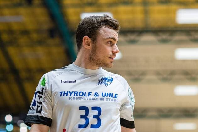 Jan Zahradnicek 33 of the Dessau Rosslauer HV 06 during the meeting in the DKB Handball 2 Bundesliga between Dessau Rosslauer HV 06 and Eintracht Hildesheim in the Anhalt Arena on April 20 2018 in Bauhausstadt Dessau Saxony Anhalt Germany HB 2BL Dessau Rosslauer HV 06 Eintracht Hildesheim Bauhausstadt Dessau Copyright: xEIBNER HartmutxBoesenerx EP_HBR