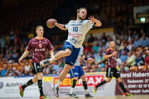 Handball 2 Bundesliga between Dessau Rosslauer HV 06 and Eintracht Hildesheim in the Anhalt Arena on April 20 2018 in Bauhausstadt Dessau Saxony Anhalt Germany HB 2BL Dessau Rosslauer HV 06 Eintracht Hildesheim Bauhausstadt Dessau Copyright: xEIBNER HartmutxBoesenerx EP_HBR