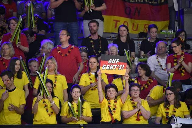 english Fans Germany Germany Fed Cup FedCup 2018 Semifinal Germany GER vs Czech Republic CZE Porsche Arena Stuttgart 21 22 04 2018 Fed Cup Semifinals GER CZE Porsche Arena Stuttgart 2018