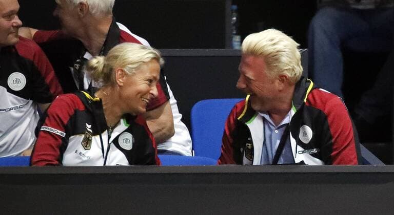 Tennis Fed Cup 2018 Germany Czech Republic Germany Stuttgart 21 04 2018 Tennis Fed Cup 2018 Germany Czech Republic v l Barbara Rittner Boris Becker