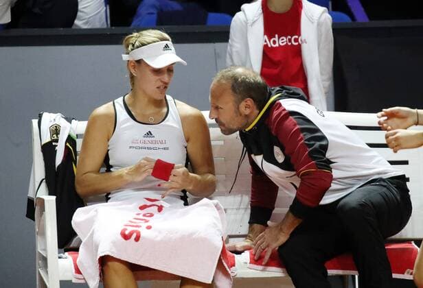 Tennis Fed Cup 2018 Germany Czech Republic Germany Stuttgart 21 04 2018 Tennis Fed Cup 2018 Germany Czech Republic v l Angelique Kerber Jens Gerlach