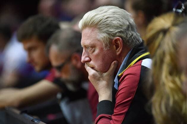 Boris BECKER Head of Men sTennis watches the action seriously skeptical Profile Single image Single image Portrait Portrait Portrait Tennis Fed Cup Semi-finals Germany Czech Republic P O R S C H E A R E N A Stuttgart on 21 04 2018