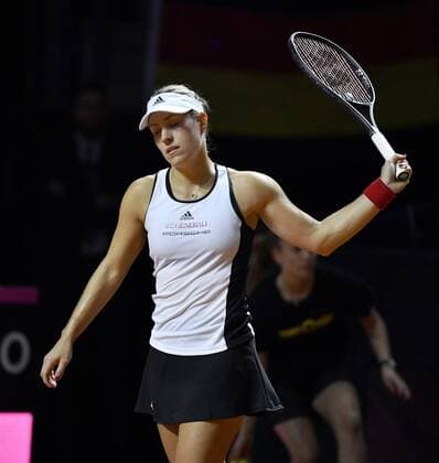Angelique KERBER GER disappointed Gesture Gesture Tennis Women Team Germany Germany Fed Cup Fedation FedCup 2018 Semifinal Germany GER vs Czech Republic CZE Porsche Arena Stuttgart 21 22 04 2018 Fed Cup semi-final GER CZE Porsche Arena Stuttgart 2018