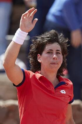 April 21, 2018 - La Manga, Murcia, Spain - during day one of the Fedcup World Group II Play-offs match between Spain and Paraguay at Centro de Tenis La Manga Club on April 21, 2018 in La Manga, Spain Spain v Paraguay - Fedcup by BNP Paribas World Group II Play-offs  - ZUMAn230 20180421_zaa_n230_589 Copyright: xDavidxAliagax