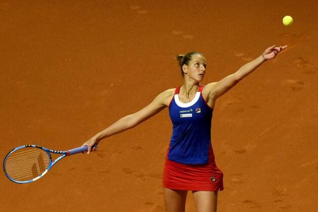 Karolina Pilskova CZE Germany Stuttgart Sport Tennis FedCup World group semi-final Germany vs Czech Republic on 22 04 2018 Porsche Arena