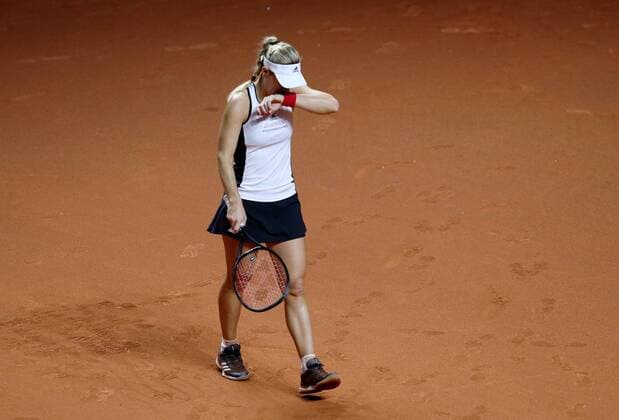 BAU 22 04 2018 Stuttgart Tennis Fed Cup GER vs CZE Angelique Kerber GER disappointed