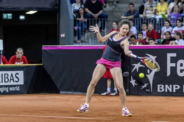 April 22, 2018: Patty Schnyder (SUI) during the FED Cup by BNP 2018 game between Romania and Switzerland at Sala Polivalenta, Cluj-Napoca, Romania ROU. Copyright: Cronos Catalin Soare  Copyright: xCronos CatalinxSoarex crfcs22042018121815