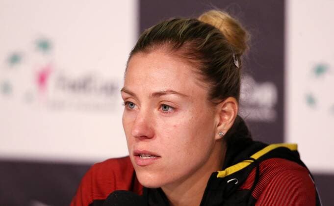 BAU 22 04 2018 Stuttgart Tennis Fed Cup GER vs CZE Angelique Kerber GER in an interview