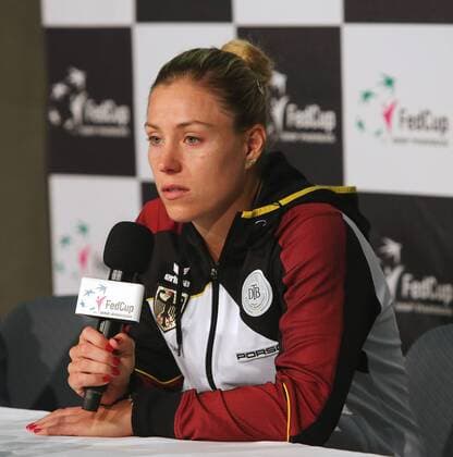 BAU 22 04 2018 Stuttgart Tennis Fed Cup GER vs CZE Angelique Kerber GER in an interview