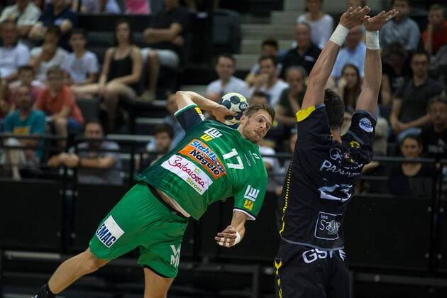 FONTAINE Daniel (Frisch Auf Goppingen) HANDBALL : Coupe EHF : Chambery vs Goppingen - 22 04 2018 THEOPHILELaurent Panoramic 
