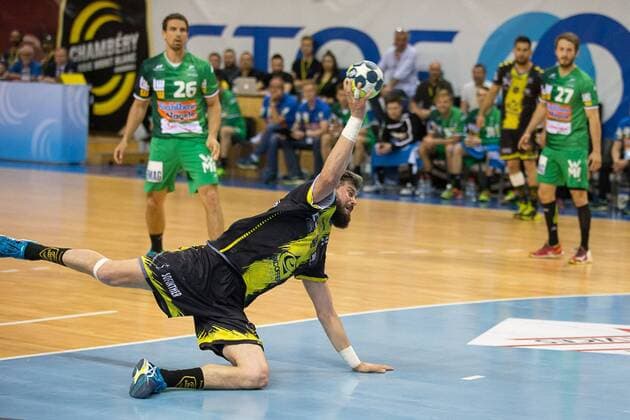 PATUREL Pierre (Chambery Savoie Handball) HANDBALL : Coupe EHF : Chambery vs Goppingen - 22 04 2018 THEOPHILELaurent Panoramic 