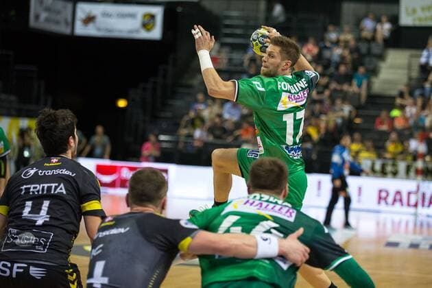 FONTAINE Daniel (Frisch Auf Goppingen) HANDBALL : Coupe EHF : Chambery vs Goppingen - 22 04 2018 THEOPHILELaurent Panoramic 