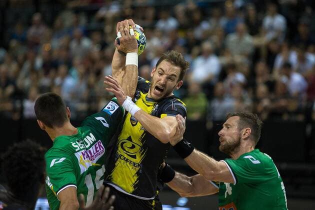 BRIFFE Romain (Chambery Savoie Handball) HANDBALL : Coupe EHF : Chambery vs Goppingen - 22 04 2018 THEOPHILELaurent Panoramic 