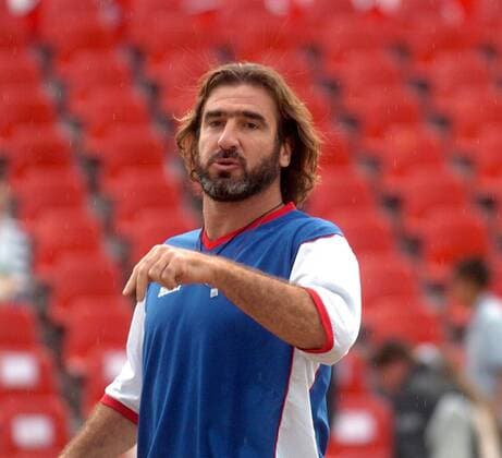 BRU57 - - BRUSSELS, BELGIUM: French Eric Cantona pictured during a beach soccer match between Belgium and France at Bruxelles-les-Bains - Brussel-Bad, Wednesday 18 August 2004. HERWIGxVERGULT  x2099424x