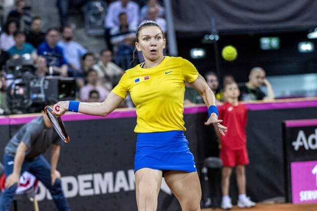 April 22, 2018: PLAYER during the FED Cup by BNP 2018 game between Romania and Switzerland at Sala Polivalenta, Cluj-Napoca, Romania ROU. Copyright: Cronos Catalin Soare  Copyright: xCronos CatalinxSoarex crfcs22042018121880