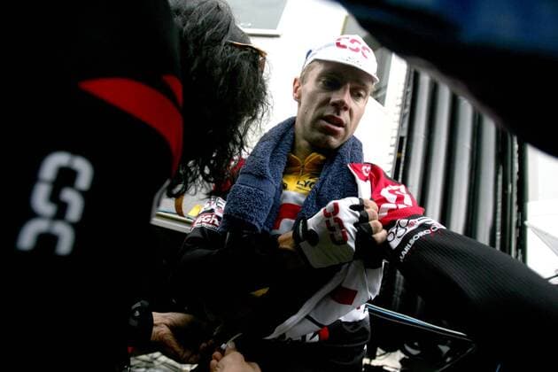 BRU162 - - COURCHEVEL, FRANCE: German Jens Voigt at the arrival of the 10th stage of the 92nd Tour de France cycling race, Tuesday 12 July 2005, between Grenoble and Courchevel. MICHELxGOUVERNEUR  x3158322x