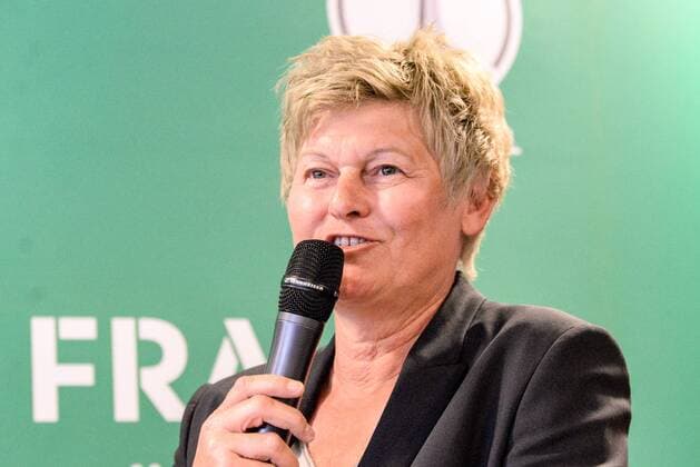Karin Danner Manager FC Bayern Munich Portrait Face Close-up Single photo Single image single picture Football DFB Womens Cup Final Kick off talk with the finalists xmhx