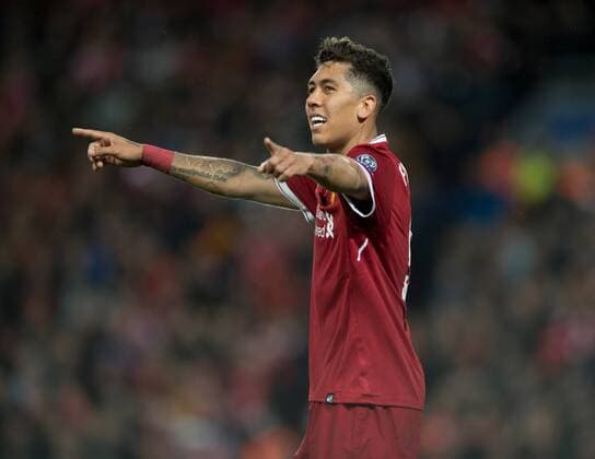Bilder des Tages - SPORT Liverpool v A.S. Roma UEFA Champions League Semi-Final Roberto Firmino of Liverpool celebrates after scoring his team s 4th goal to make it 4-0 during the UEFA Champions League Semi-Final match at Anfield, Liverpool Content Not Available For UK Newspapers Copyright: xRussellxHartx FIL-11698-0018