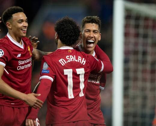 Liverpool v A.S. Roma UEFA Champions League Semi-Final Roberto Firmino of Liverpool celebrates after scoring his team s 4th goal to make it 4-0 during the UEFA Champions League Semi-Final match at Anfield, Liverpool Content Not Available For UK Newspapers Copyright: xRussellxHartx FIL-11698-0019