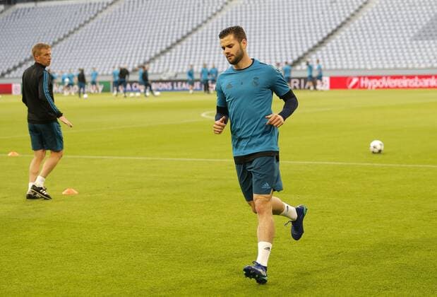 Entrenamiento del Real Madrid en Munich. En la imagen, Nacho. Real Madrid training session in Munich. In this picture, Nacho. 