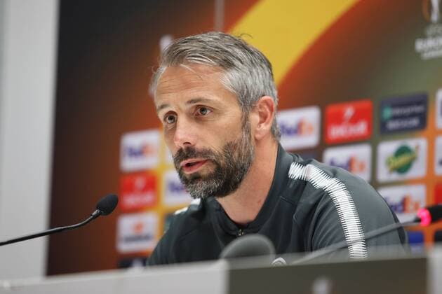 SOCCER - EL, Marseille vs RBS MARSEILLE,FRANCE,25.APR.18 - SOCCER - UEFA Europa League, semifinal, Olympique de Marseille vs Red Bull Salzburg, press conference PK Pressekonferenz Image shows head coach Marco Rose (RBS). GEPAxpictures xMathiasxMandl