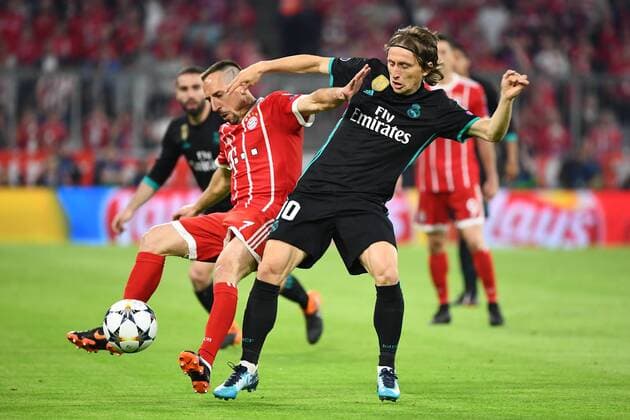 25 04 2018 xjhx Football Champions League Bayern Muenchen Real Madrid emspor v Franck Ribery FC Bayern Munich Muenchen Luka Modric Real Madrid Muenchen